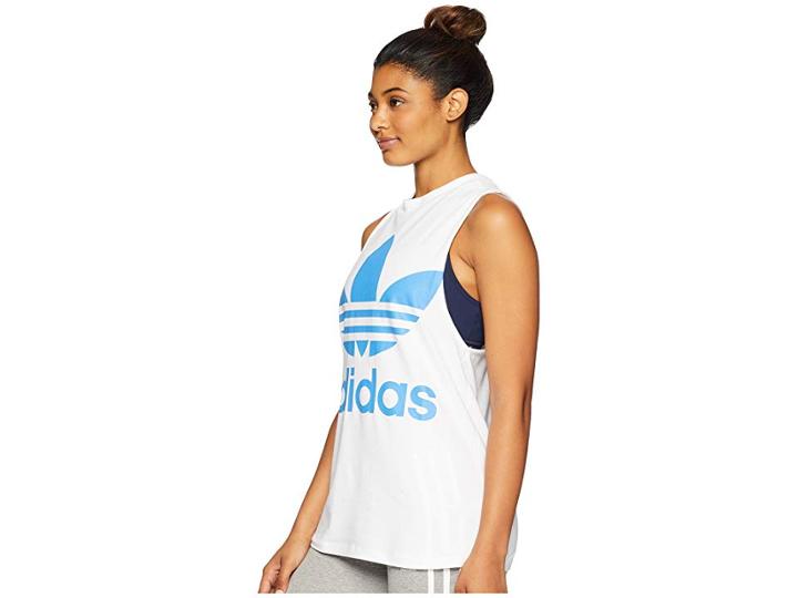Adidas Originals Trefoil Tank Top (white/super Blue) Women's Sleeveless