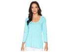 Mod-o-doc Slub Jersey 3/4 Sleeve Scoop Neck Tee (pacific) Women's T Shirt