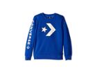 Converse Kids Appliqued Star Chevron Crew (big Kids) (blue) Boy's Clothing