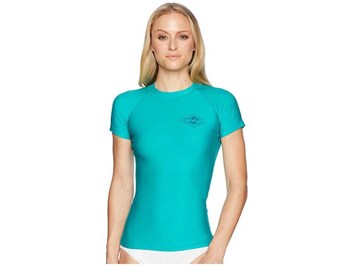 Billabong Core Performance Fit Short Sleeve (nile Green) Women's Swimwear
