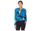 Calvin Klein Printed Long Sleeve Button Down (regatta/multi) Women's Long Sleeve Button Up
