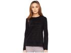 Michael Michael Kors Velvet Stripe Flare Sleeve Top (black) Women's Clothing