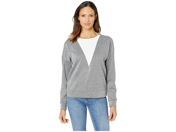 Reebok Training Crew (medium Heather Grey/solid Grey) Women's Clothing