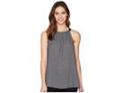 Ellen Tracy Halter Top W/ Neck Tie (ink/white Combo) Women's Sleeveless