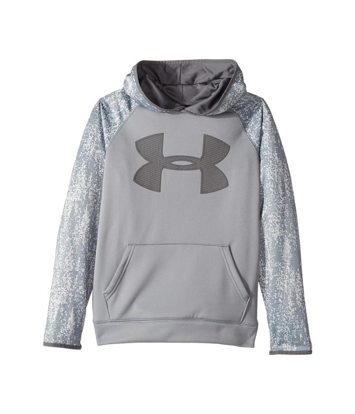 Under Armour Kids Armour Fleece Big Logo Printed Hoodie (big Kids) (steel/steel/graphite) Boy's Sweatshirt