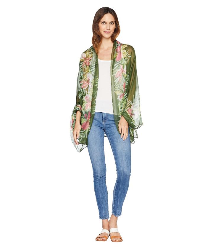 Collection Xiix Tropical Orchid Wrap (olive) Women's Clothing