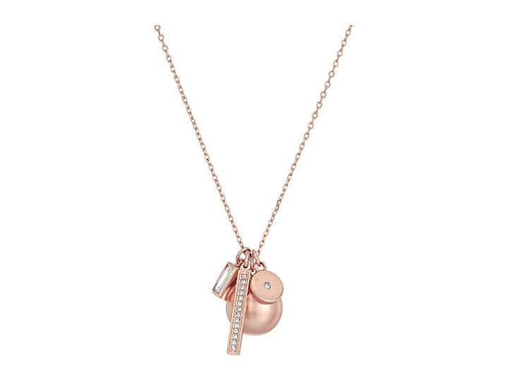 Michael Kors Modern Classic Pearl Charm Pearl Pendant Necklace (rose Gold) Necklace