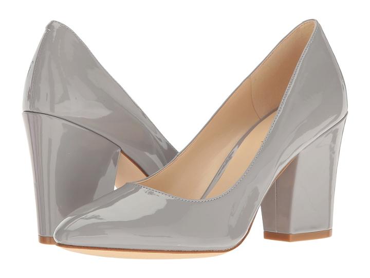 Nine West Scheila Block Heel Pump (grey Patent) High Heels