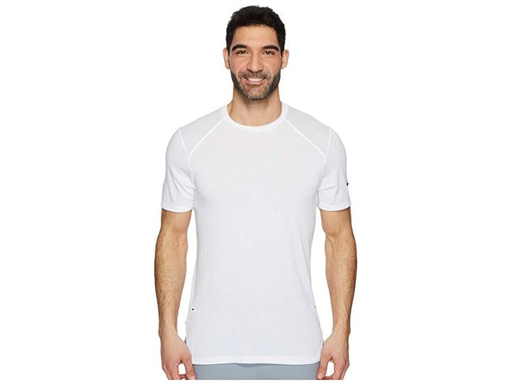 Nike Breathe Elite Short Sleeve Top (white/black) Men's Clothing