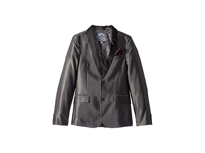 Appaman Kids Shawl Collar Blazer With Built In Pocket Square (toddler/little Kids/big Kids) (silver) Boy's Jacket