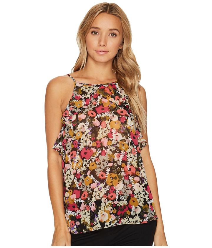 London Times Printed Ruffle Tank (floral) Women's Dress