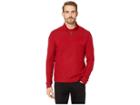 Perry Ellis Regular Fit 1/4 Zip Jacquard Sweater (biking Red) Men's Clothing