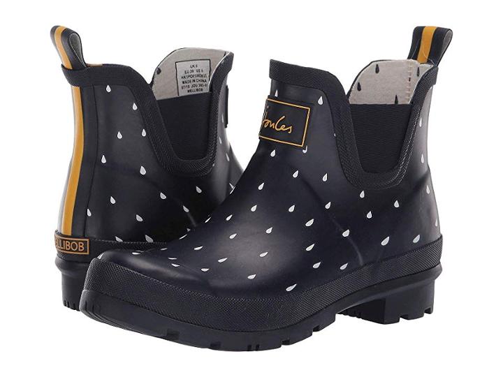 Joules Wellibob (navy Raindrops) Women's Rain Boots
