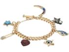 Steve Madden Rolo Casted Heart Eye Moon Charm Bracelet (gold) Charms Bracelet