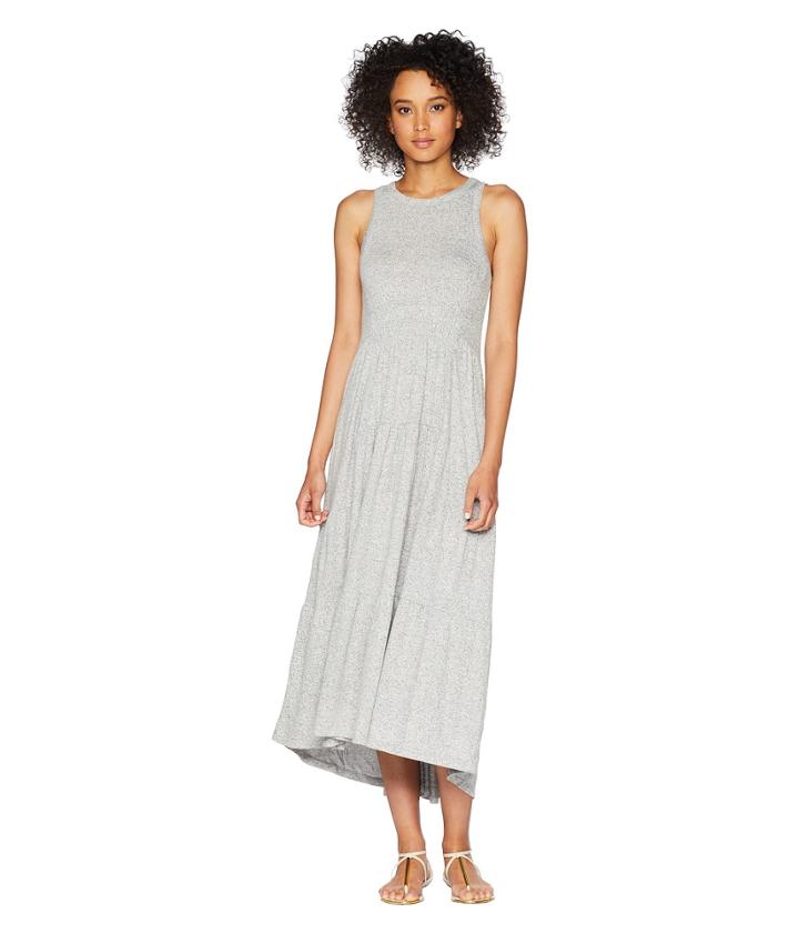 Lucky Brand Open Back Smocked Dress (heather Grey) Women's Dress