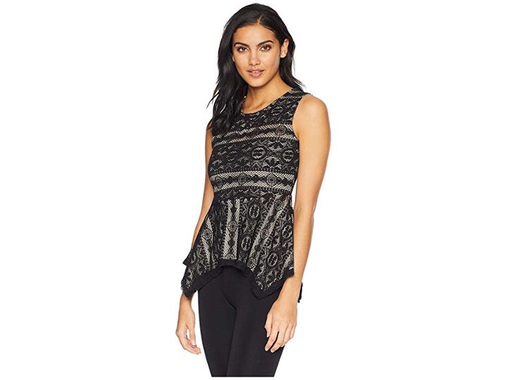 Bcbgmaxazria Handkerchief Peplum Tank (black) Women's Sleeveless