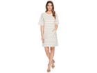 Two By Vince Camuto Short Sleeve Drop Shoulder Stripe Dress (grey Heather) Women's Dress