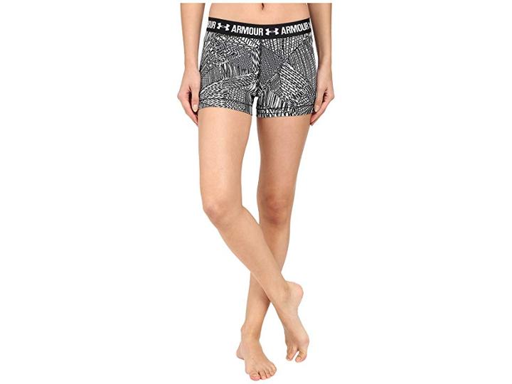 Under Armour Heatgear(r) Armour 3 Printed Shorty (black/white/metallic Silver Mesh Map) Women's Shorts