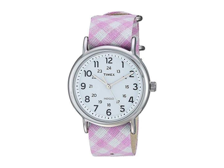 Timex Style Weekender Slip-thru (pink/white 2) Watches
