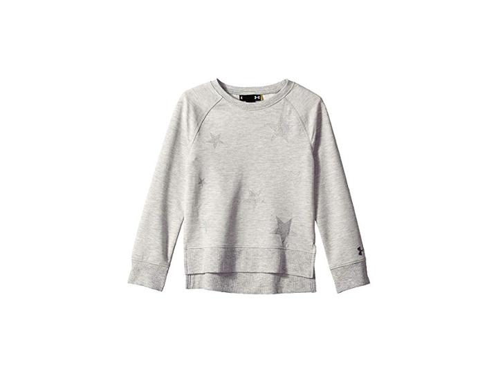 Under Armour Kids Starry Pullover (little Kids) (true Grey Heather) Girl's Clothing