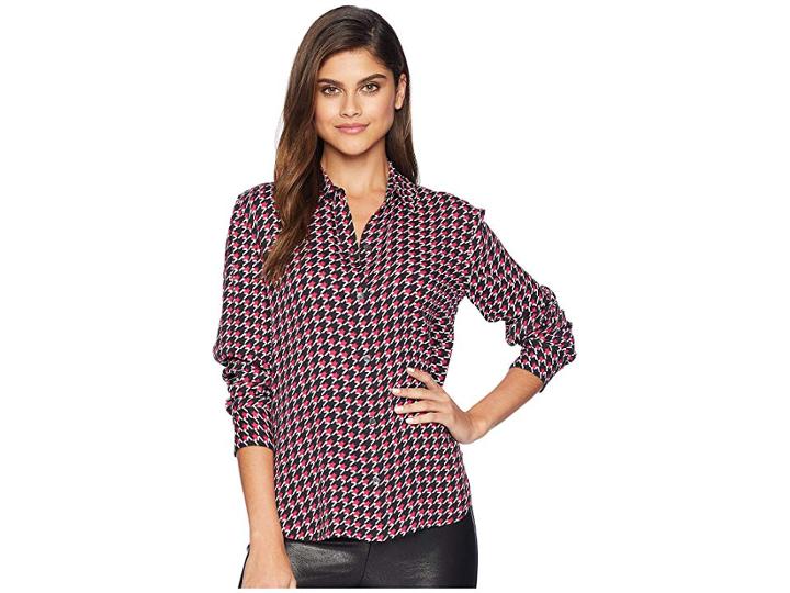 Equipment Leema Top (amaranth Multi) Women's Long Sleeve Button Up