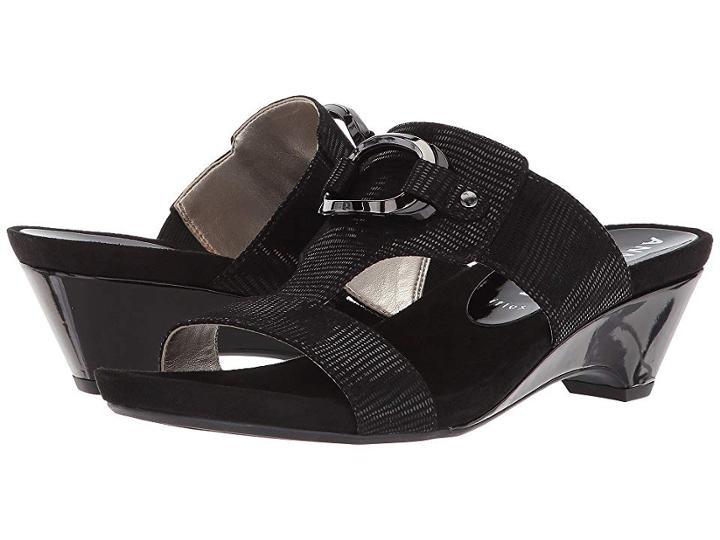 Anne Klein Teela (black Fabric) Women's Wedge Shoes