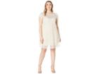 Marina Plus Size Metallic Corded Lace A-line Scallop Eyelash Hem Dress (taupe) Women's Dress