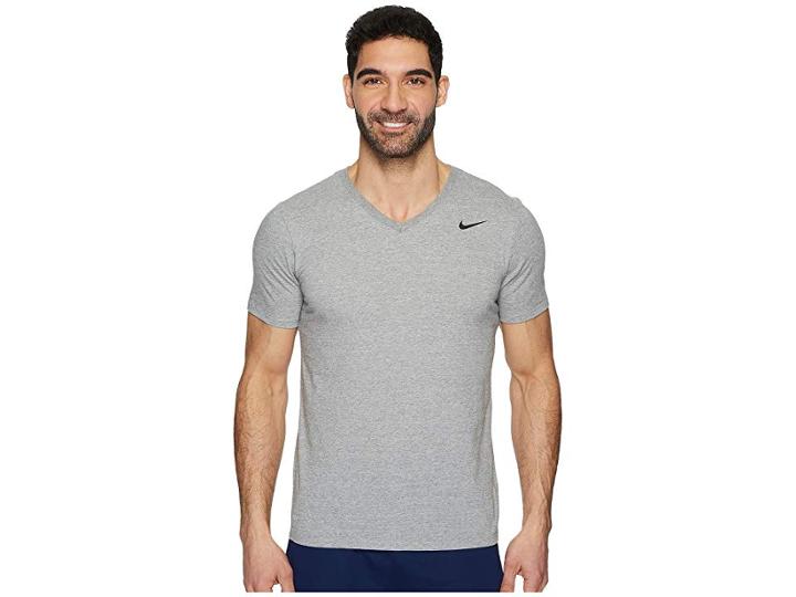 Nike Dry Training V-neck T-shirt (dark Grey Heather) Men's T Shirt