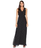 Juicy Couture All Over Dot Maxi Dress (pitch Black Angel Polka Dot) Women's Dress