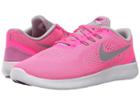 Nike Kids Free Rn (big Kid) (pink Blast/white/black/metallic Silver) Girls Shoes