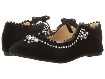 Badgley Mischka Kids Amber Scallop (little Kid/big Kid) (black) Girls Shoes