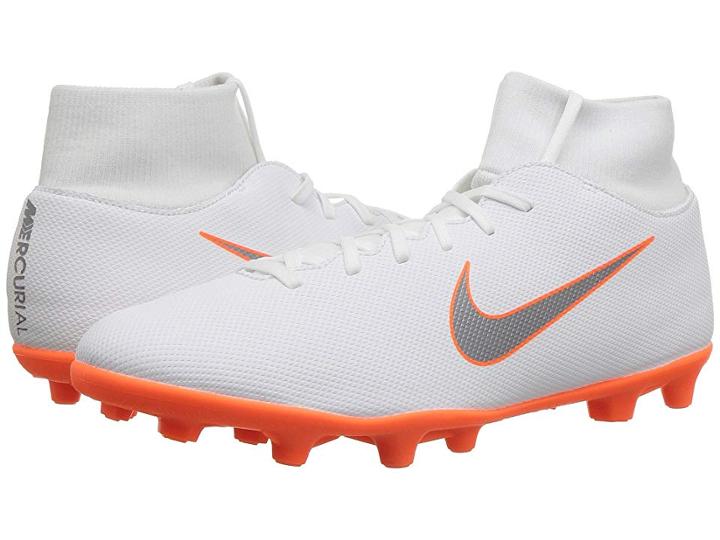 Nike Superfly 6 Club Mg (white/metallic Cool Grey/total Orange) Men's Soccer Shoes