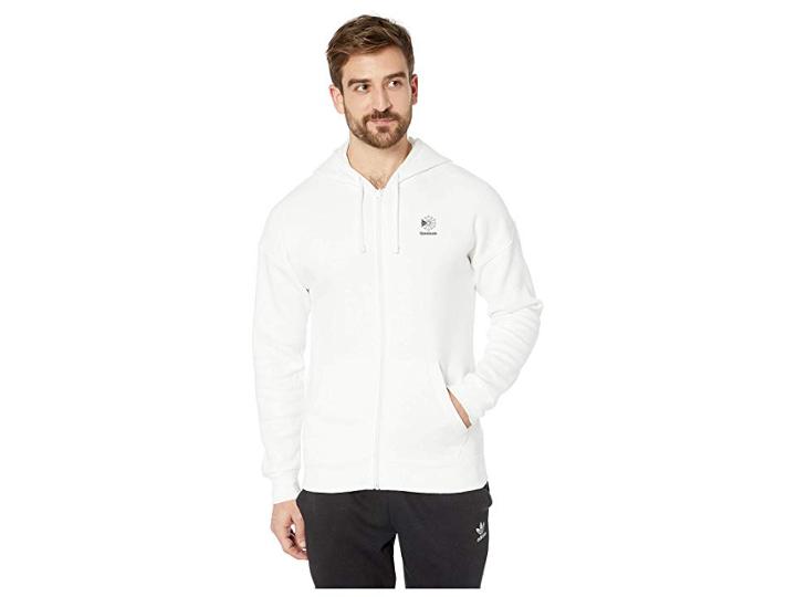 Reebok Full Zip Hoodie (white) Men's Clothing