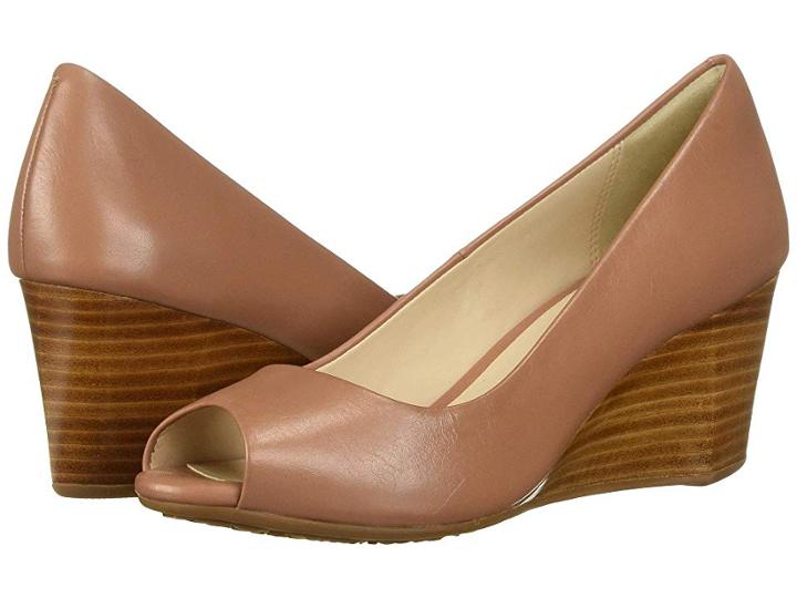 Cole Haan Sadie Open Toe Wedge 65mm (mocha Mousse Leather) Women's Wedge Shoes