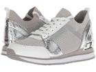 Michael Michael Kors Billie Knit Trainer (aluminum Mesh Knit/metallic Stripe/metallic Embossed Snake/vache) Women's Lace Up Casual Shoes