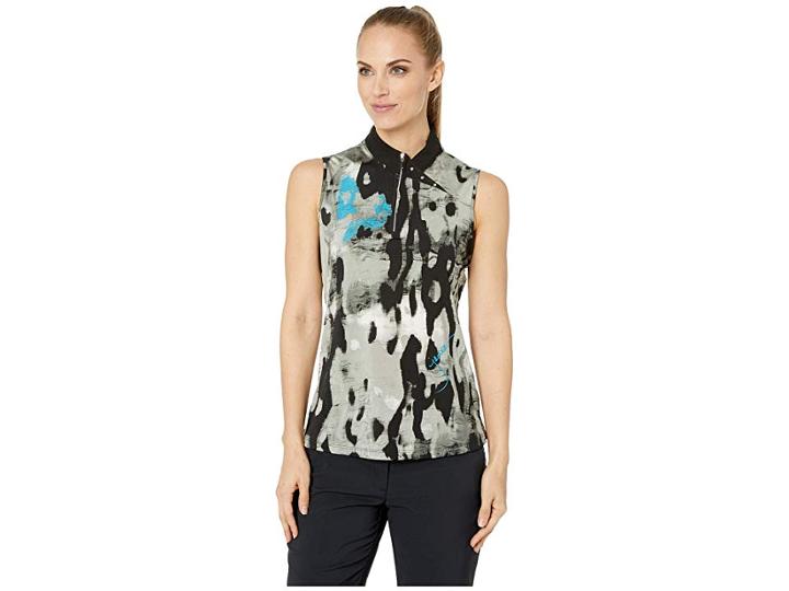 Jamie Sadock Camo Print Sleeveless Top (jet Black) Women's Clothing
