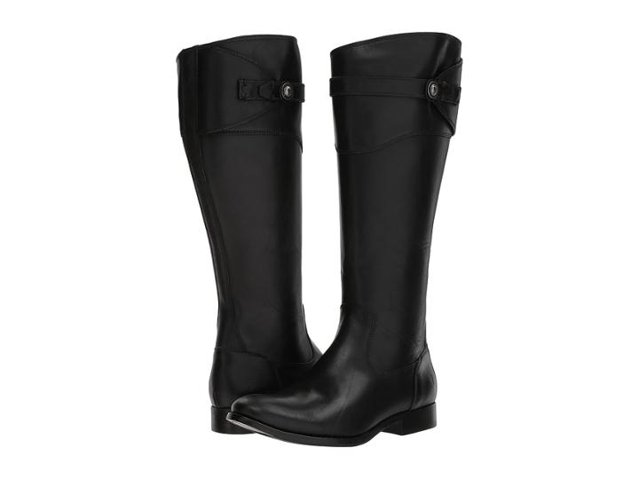 Frye Molly Button Tall Wide Calf (black) Women's Shoes