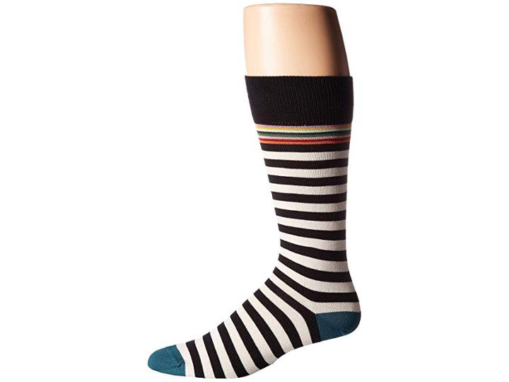 Paul Smith Two Stripe Sock (black) Men's Crew Cut Socks Shoes