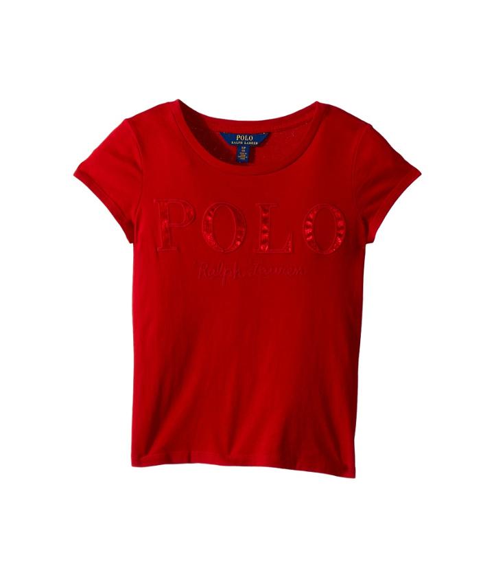 Polo Ralph Lauren Kids Polo Short Sleeve T-shirt (little Kids/big Kids) (park Ave Red) Girl's Clothing