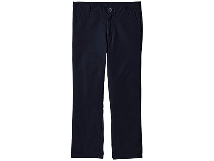 Nautica Kids Husky Flat Front Twill Double Knee Pants (big Kids) (navy) Boy's Casual Pants
