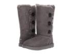 Ugg Kids Bailey Button Triplet Ii (little Kid/big Kid) (grey) Girls Shoes
