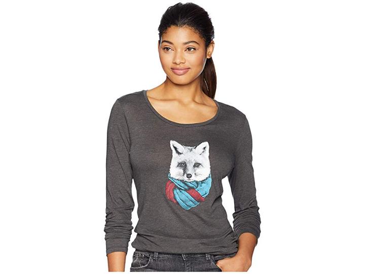 Columbia Little Foxytm Long Sleeve Tee (charcoal Heather) Women's Long Sleeve Pullover