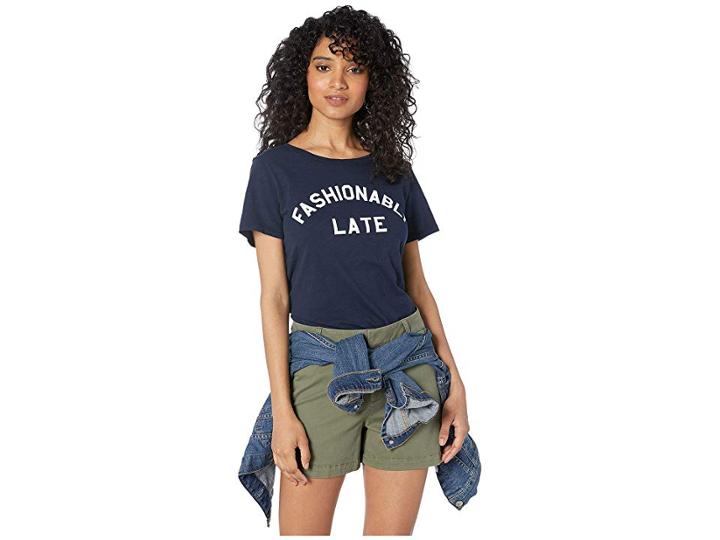 J.crew Fashionably Late Tee (navy) Women's Clothing