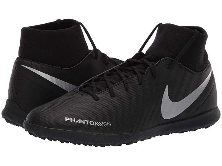 Nike Phantom Vsn Club Df Tf (black/metallic Silver/racer Blue) Men's Soccer Shoes