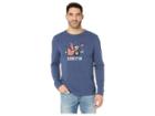 Life Is Good Long Sleeve Bring It Snowblower Crusher Tee (darkest Blue) Men's T Shirt