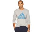 Adidas Badge Of Sport Mesh Long Sleeve (medium Grey Heather) Men's Long Sleeve Pullover