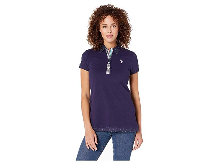 U.s. Polo Assn. Dot Placket (evening Blue) Women's Clothing