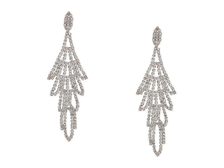 Guess Rhinestone Chandelier Drop Earrings Crystal (rose Gold) Earring