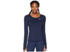 Nike Pro Mesh Long Sleeve Training Top (obsidian/white) Women's Long Sleeve Pullover