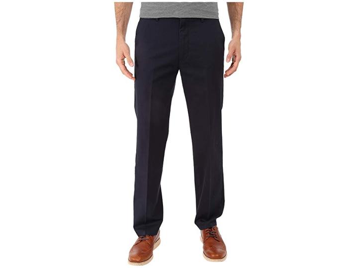 Dockers Signature Khaki D1 Slim Fit Flat Front (dockers Navy Stretch) Men's Dress Pants